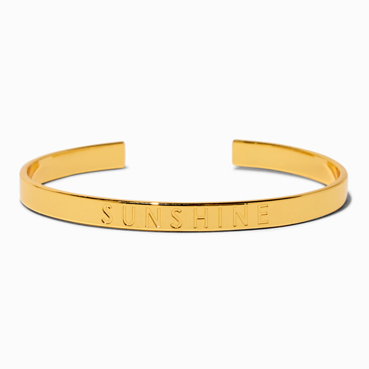 JAM + RICO x Claire&#39;s 18k Yellow Gold Plated &#39;Sunshine&#39; Cuff Bracelet ,