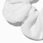 Ribbed White Hair Scrunchie,