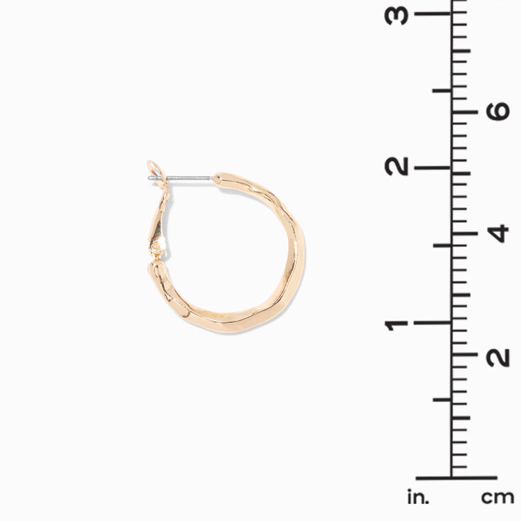 Gold 25MM Molten Hoop Earrings,