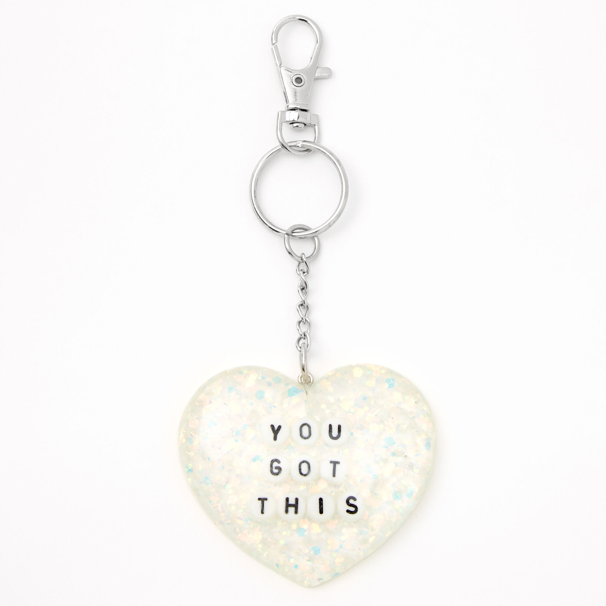 You Got This Glitter Heart Keychain,