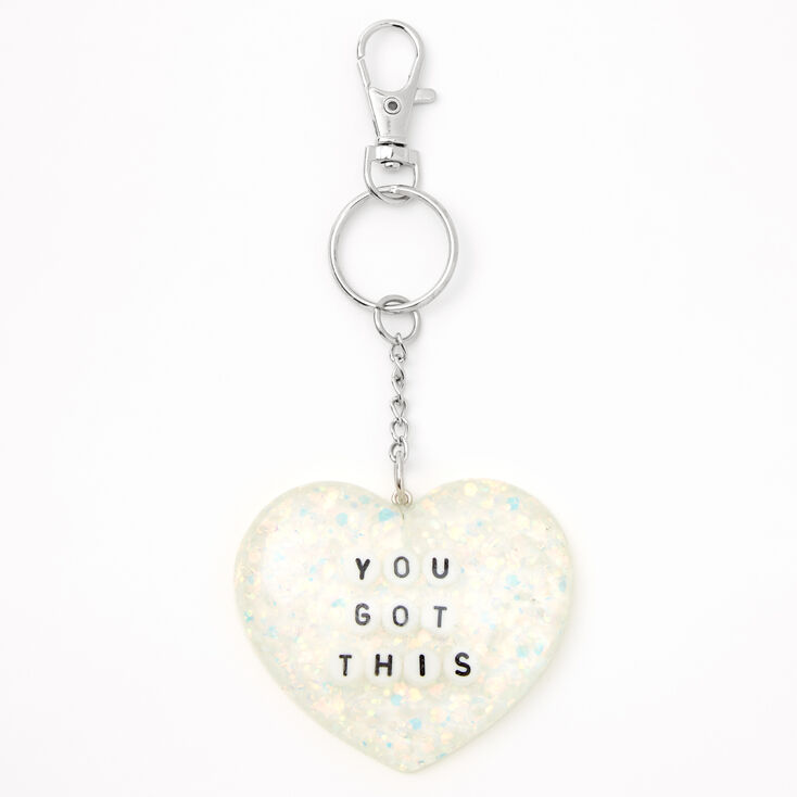 You Got This Glitter Heart Keychain,