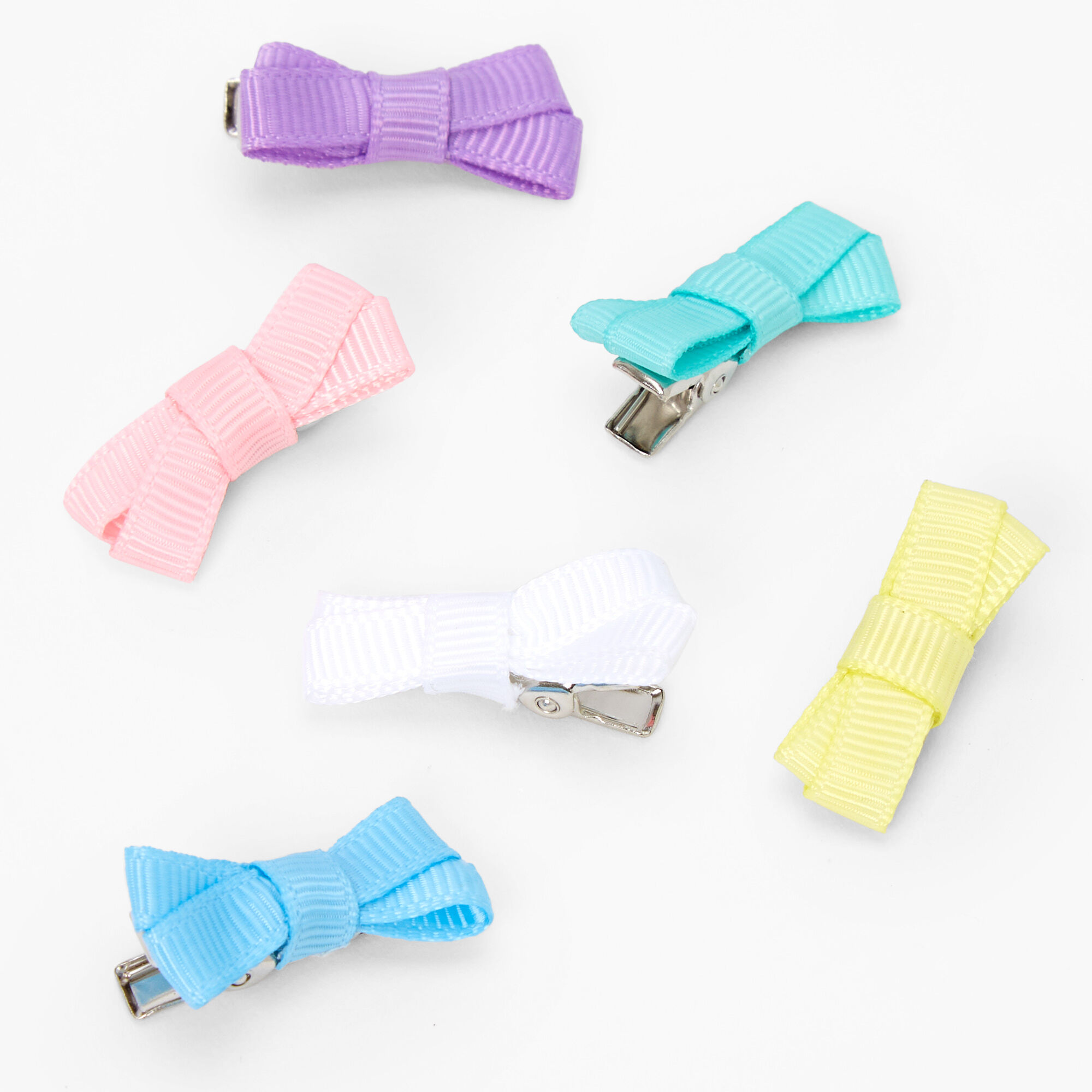 View Claires Club Pastel Hair Clips 6 Pack Rainbow information