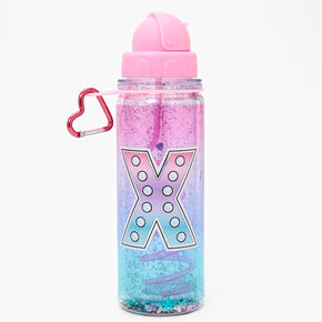 Initial Water Bottle - Pink, X,