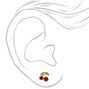 Gold Cherry Stud Earrings,