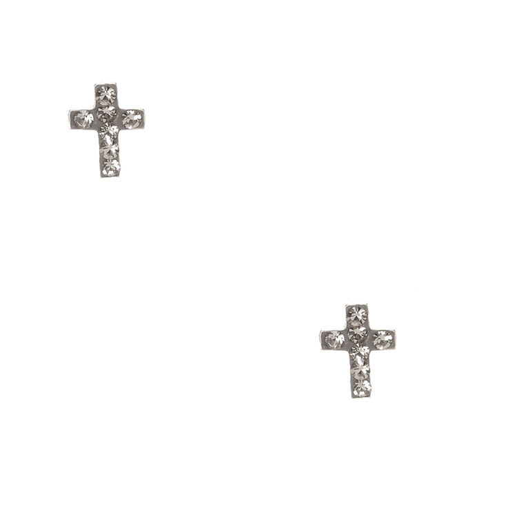 Sterling Silver Hemae Cross Earrings Claire S Sterling Silver Hemae Cross Earrings