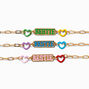 Best Friends Gold-tone &quot;Bestie&quot; Heart Adjustable Bracelets - 3 Pack,