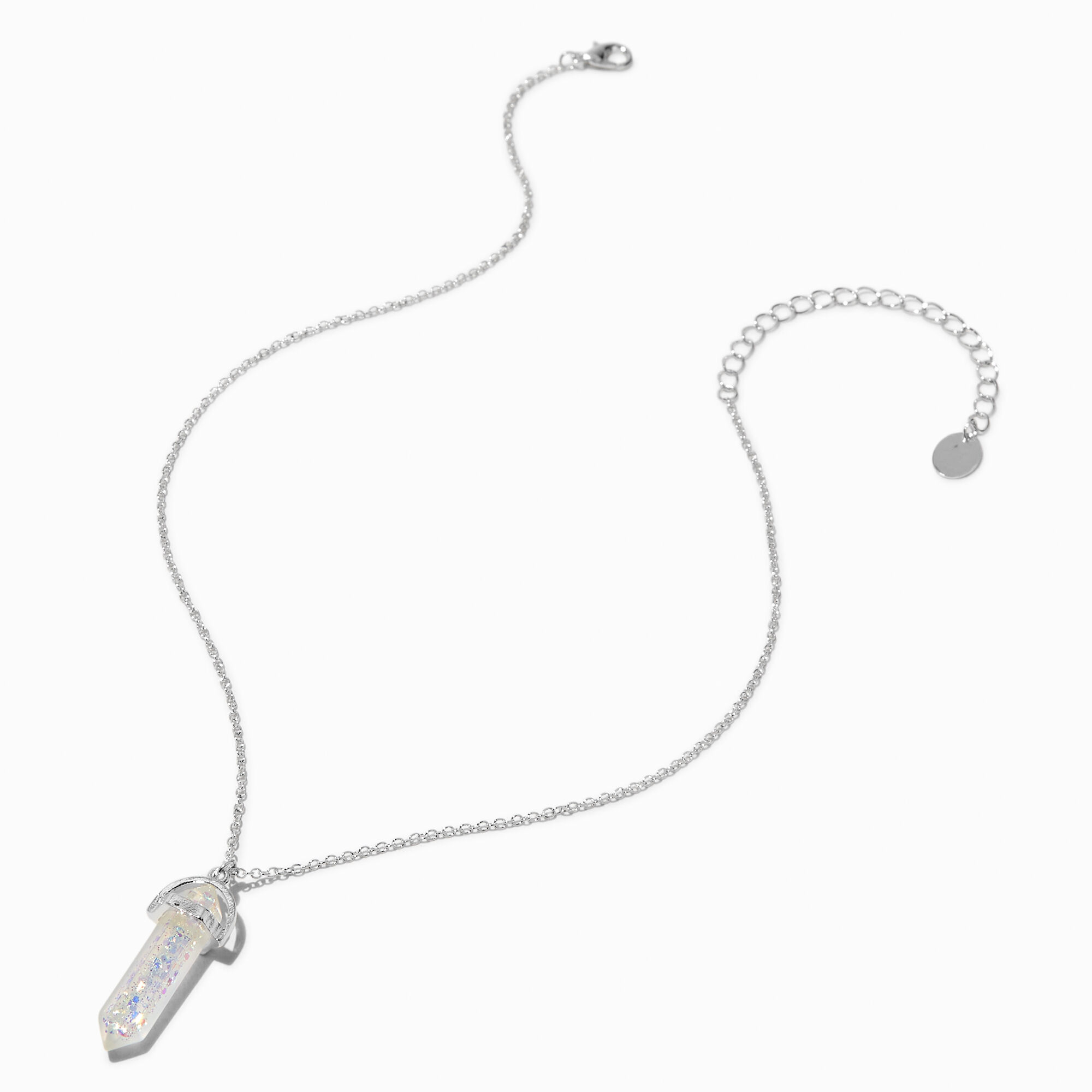 UV Color-Changing Glitter Clear Mystical Pendant Necklace