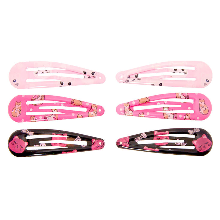 Claire&#39;s Club Kitty Cat Snap Hair Clips - 6 Pack,