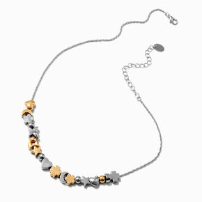 Mixed Metal Charm Necklace,