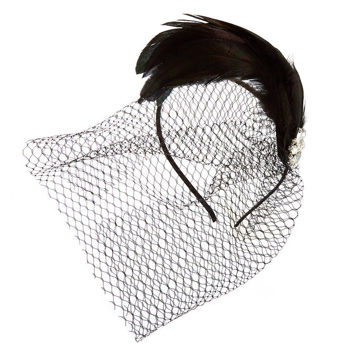 Bibi Mariage Avec Plumes Strass Et Filet Noir Claire S Fr