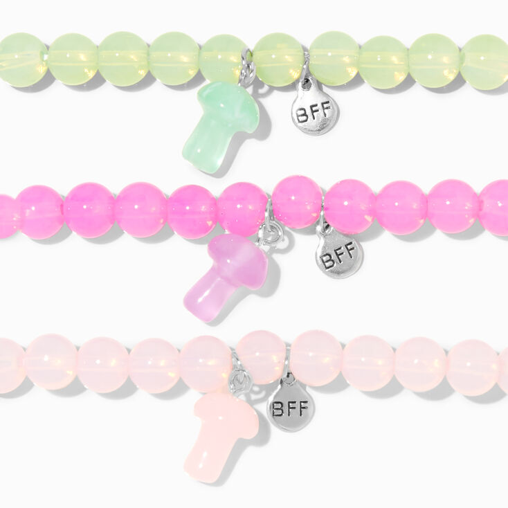 Bracelets &eacute;lastiques champignon phosphorescent Best Friends - Lot de 3,