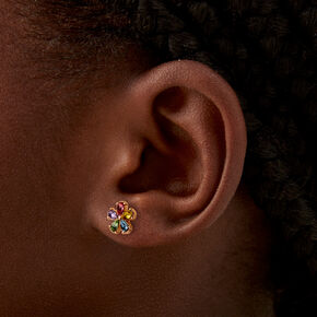 Pastel Crystal Daisy Stud Earrings,