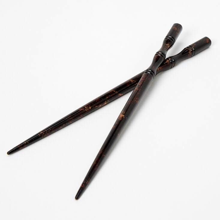 Oil Slick Hair Sticks - Brown, 2 Pack,
