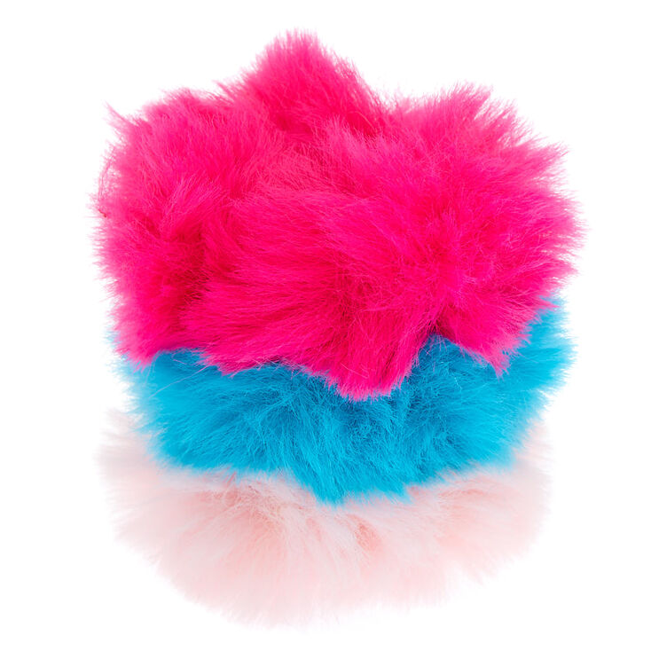 Claire&#39;s Club Small Fur Hair Scrunchies - Pink, 3 Pack,