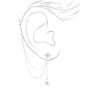 Silver Embellished Starburst Linear Ear Cuff Drop &amp; Stud Earrings - 3 Pack,