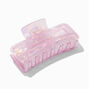 Iridescent Pink Rectangular Hair Claw,