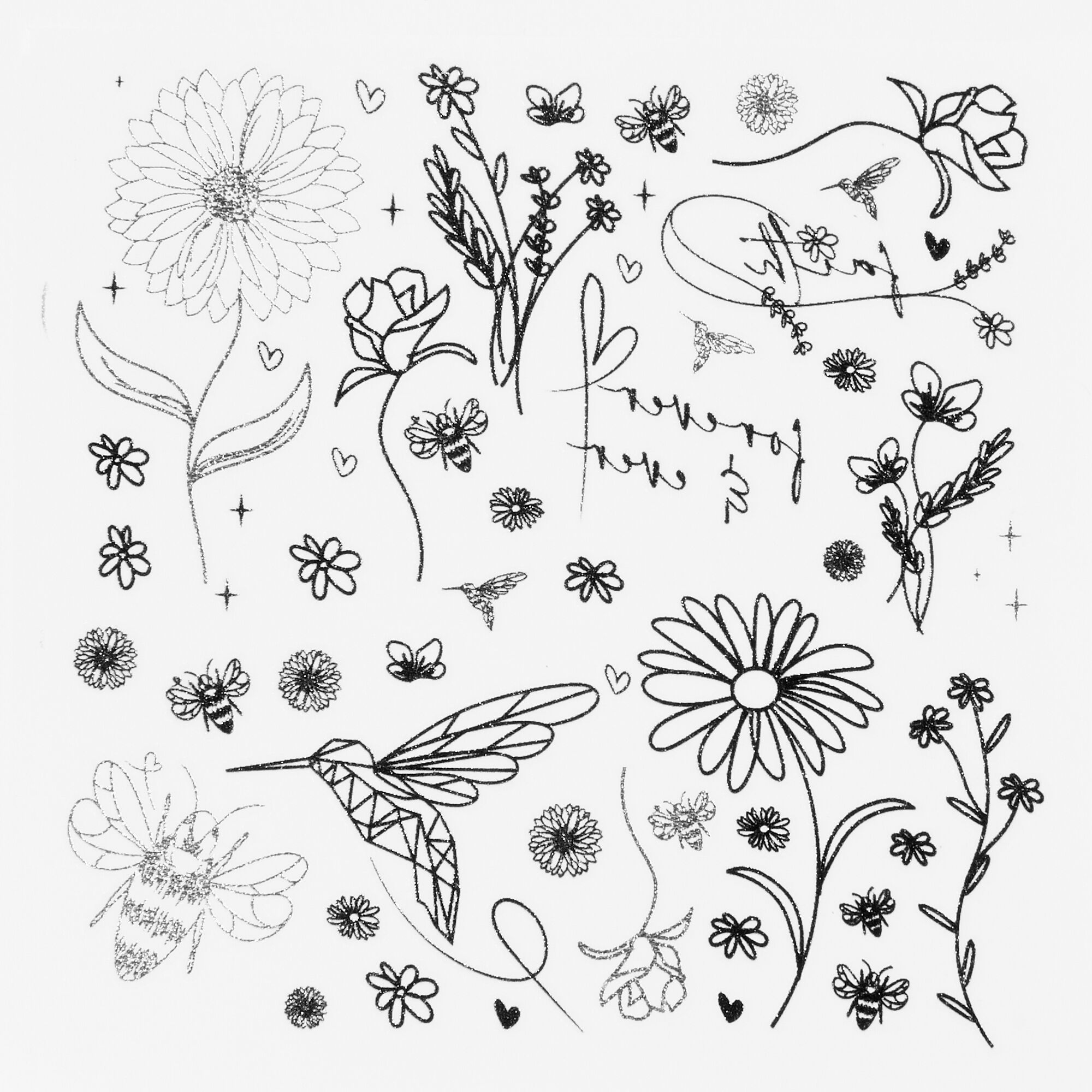 Claire's Tatouages temporaires jardin secret - 1 feuille
