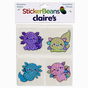 StickerBeans&reg; x Claire&#39;s Axolotl Rhinestone Sticker Set - 4 Pack,