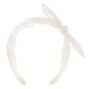 White Solid Knotted Bow Headband,