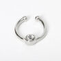 Silver Crystal Faux Nose Ring,