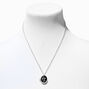 Silver Snake Black Locket Pendant Necklace,