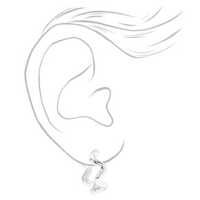 Silver Squiggle Zig Zag 20MM Hoop Earrings,