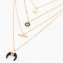 Gold Starburst Multi Strand Pendant Necklace,