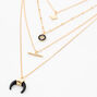 Gold Starburst Multi Strand Pendant Necklace,