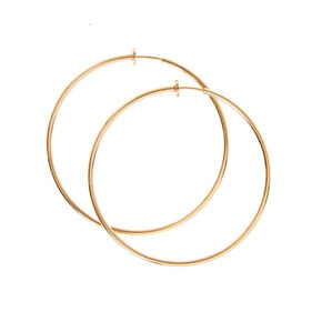 Clip On Earrings Magnetic Claire S Us Gold 60mm Clip On Hoop Earrings
