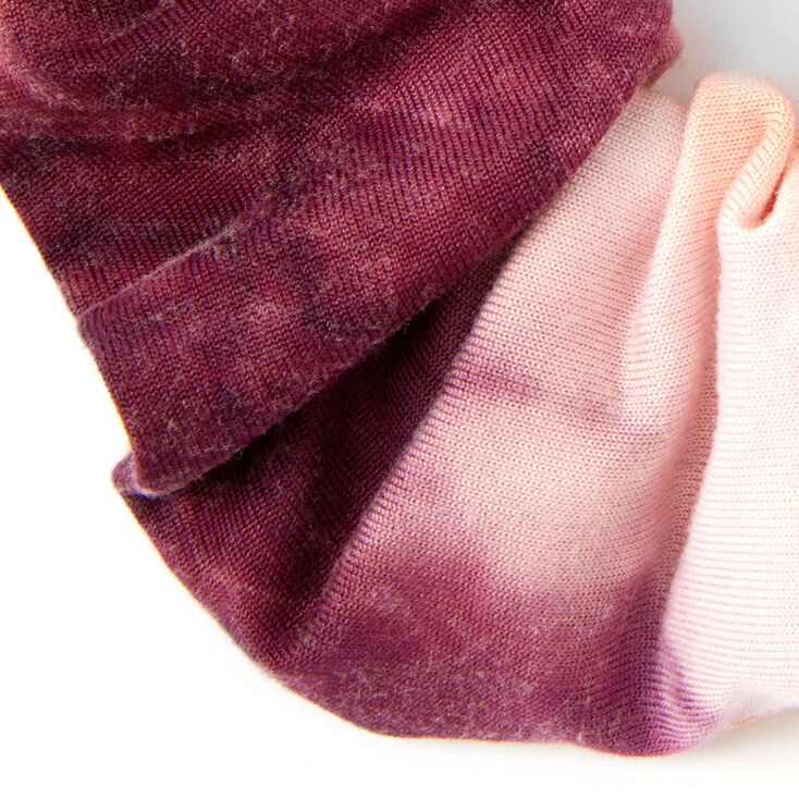 Chouchou tie-dye rose et violet de taille moyenne,