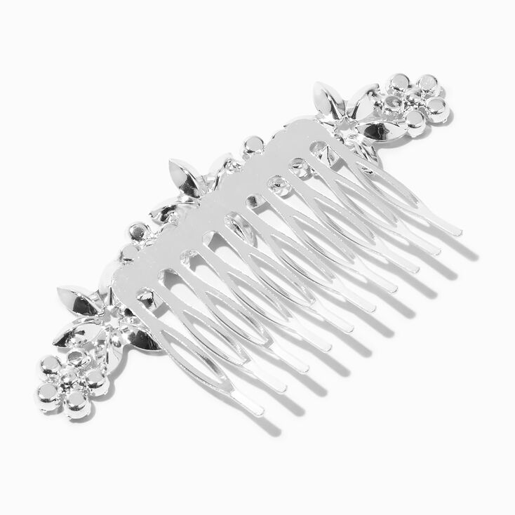 Silver-tone Crystal Daisies Hair Comb,