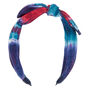 Dark Tie Dye Knotted Bow Headband - Navy,