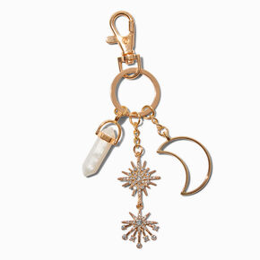 Gold-tone Celestial Keychain ,