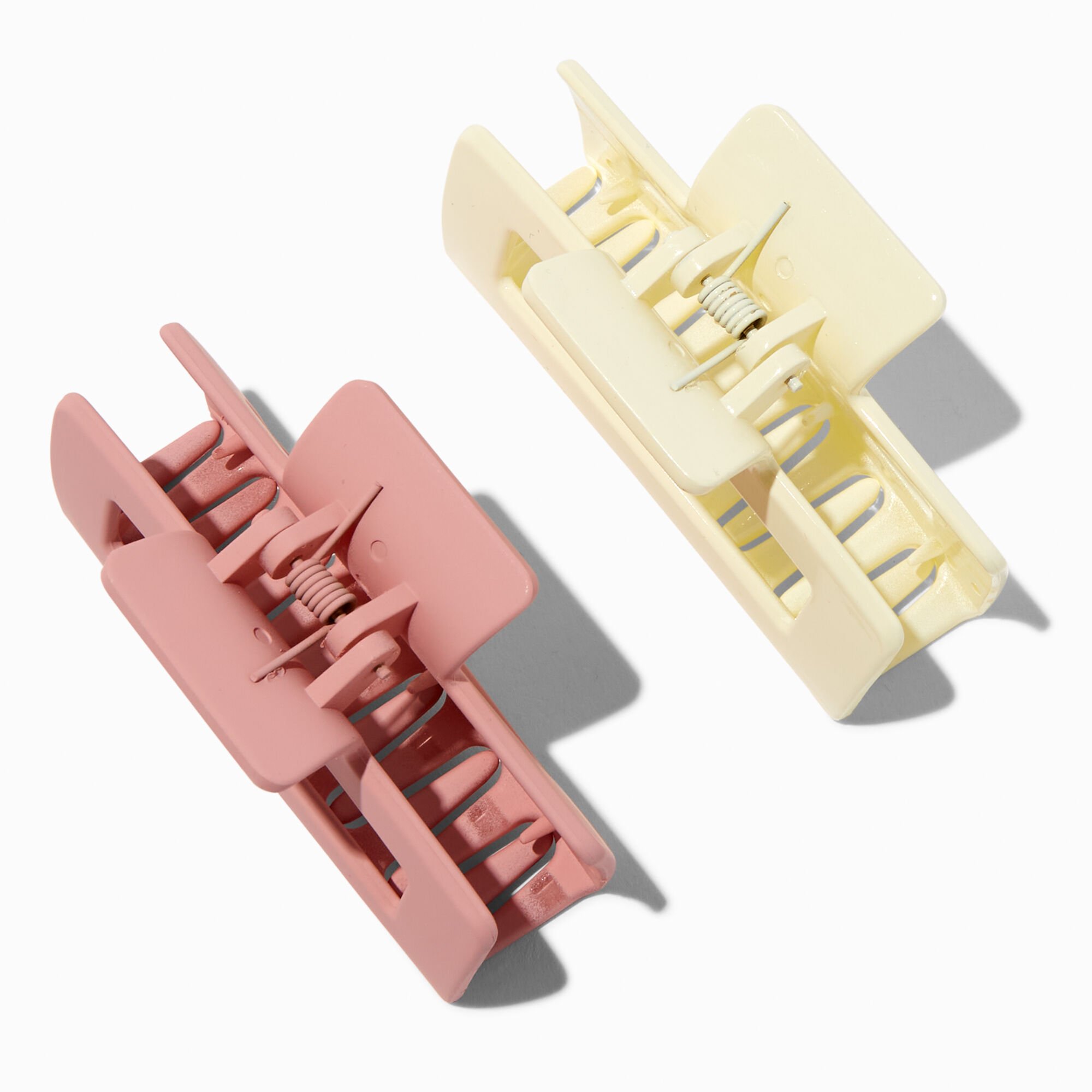 Blush Pink & White Rectangle Hair Claws - 2 Pack,