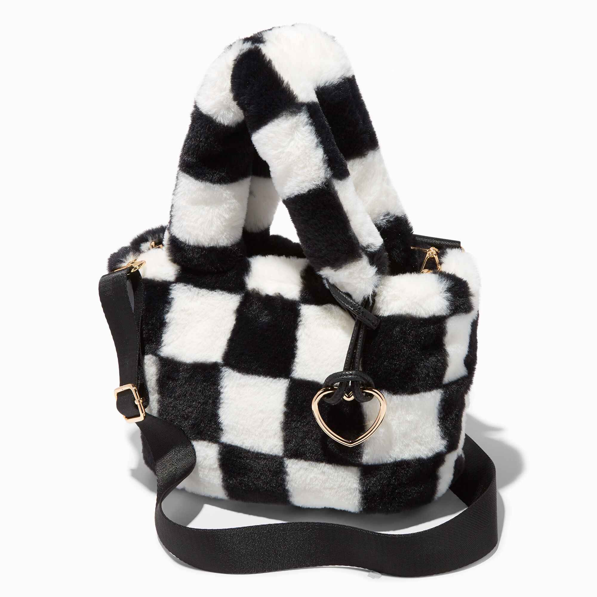 Black and best sale white checkered bag