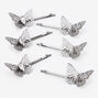 Silver Filigree Butterfly Hair Pins - 6 Pack,