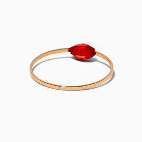 Red Beaded Gold-tone Ring Stack - 2 Pack,