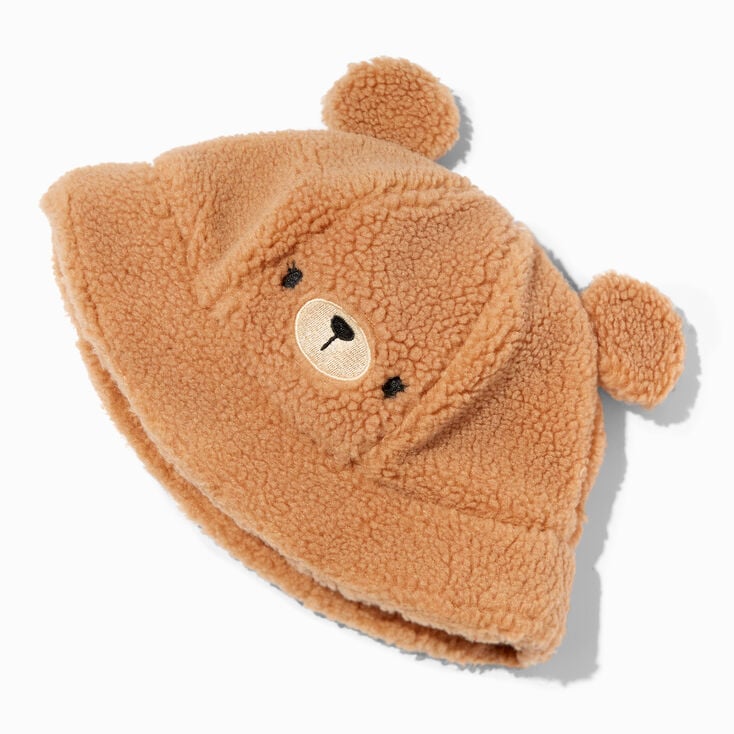 Claire&#39;s Club Sherpa Brown Bear Bucket Hat,