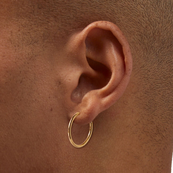 Gold 20MM Clip On Hoop Earrings