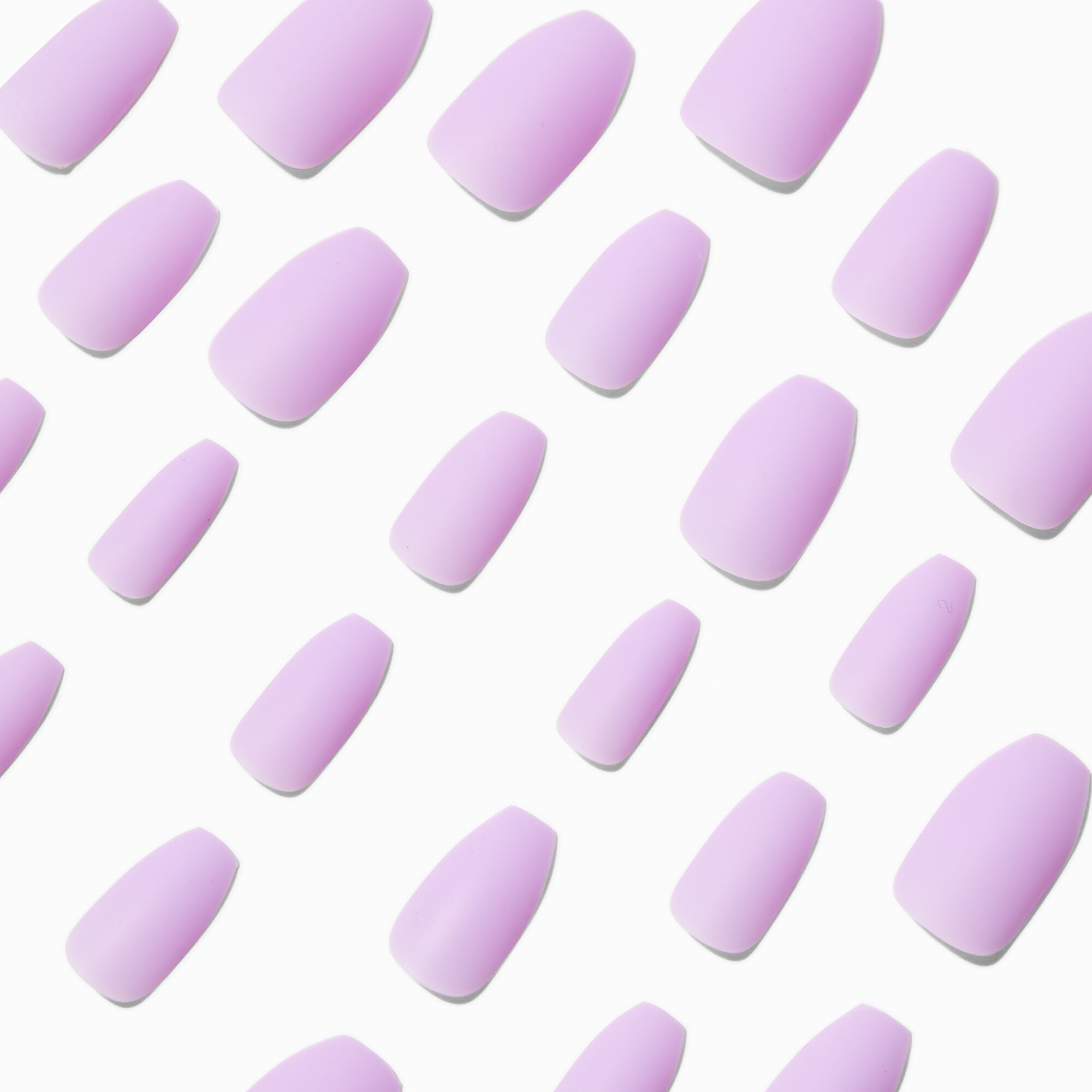 Pastel Matte Lilac Coffin Vegan Faux Nail Set - 24 Pack,