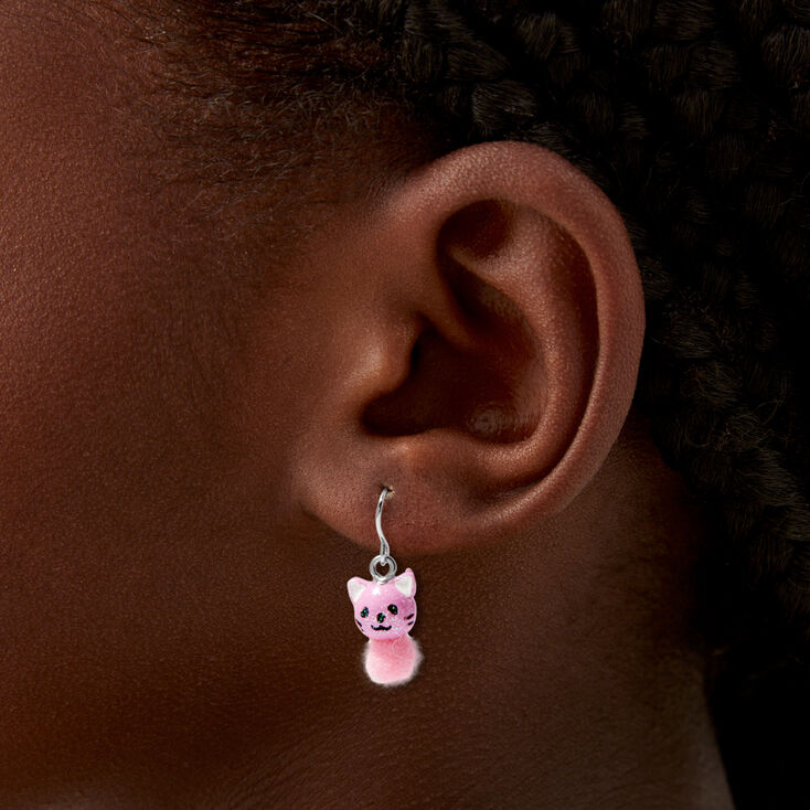 Pom Pom Animal 0.5&quot; Drop Earrings - 6 Pack,