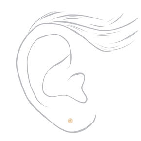 14kt Yellow Gold 3mm Ball Studs Ear Piercing Kit with Ear Care Solution,