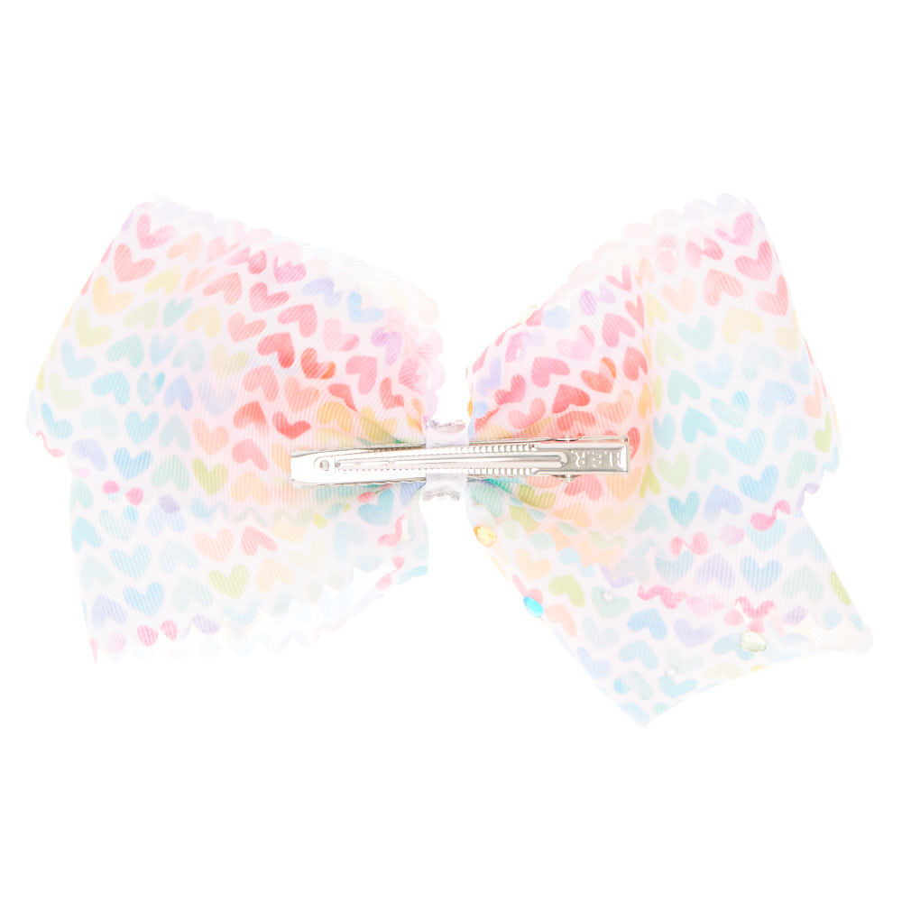 Nœud pour cheveux cœurs arc-en-ciel signé JoJo Siwa™,