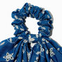 Embroidered Floral Denim Hair Scrunchie Scarf,