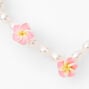 Bracelet &eacute;lastique perl&eacute; hibiscus tropical,