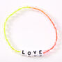 Ombre Rainbow Love Beaded Stretch Bracelet,