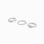 Silver Twisted Faux Nose Rings - 3 Pack,