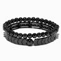 Black Herringbone Stretch Bracelets - 2 Pack,