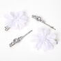 Chiffon Flower Hair Clips - White, 4 Pack,