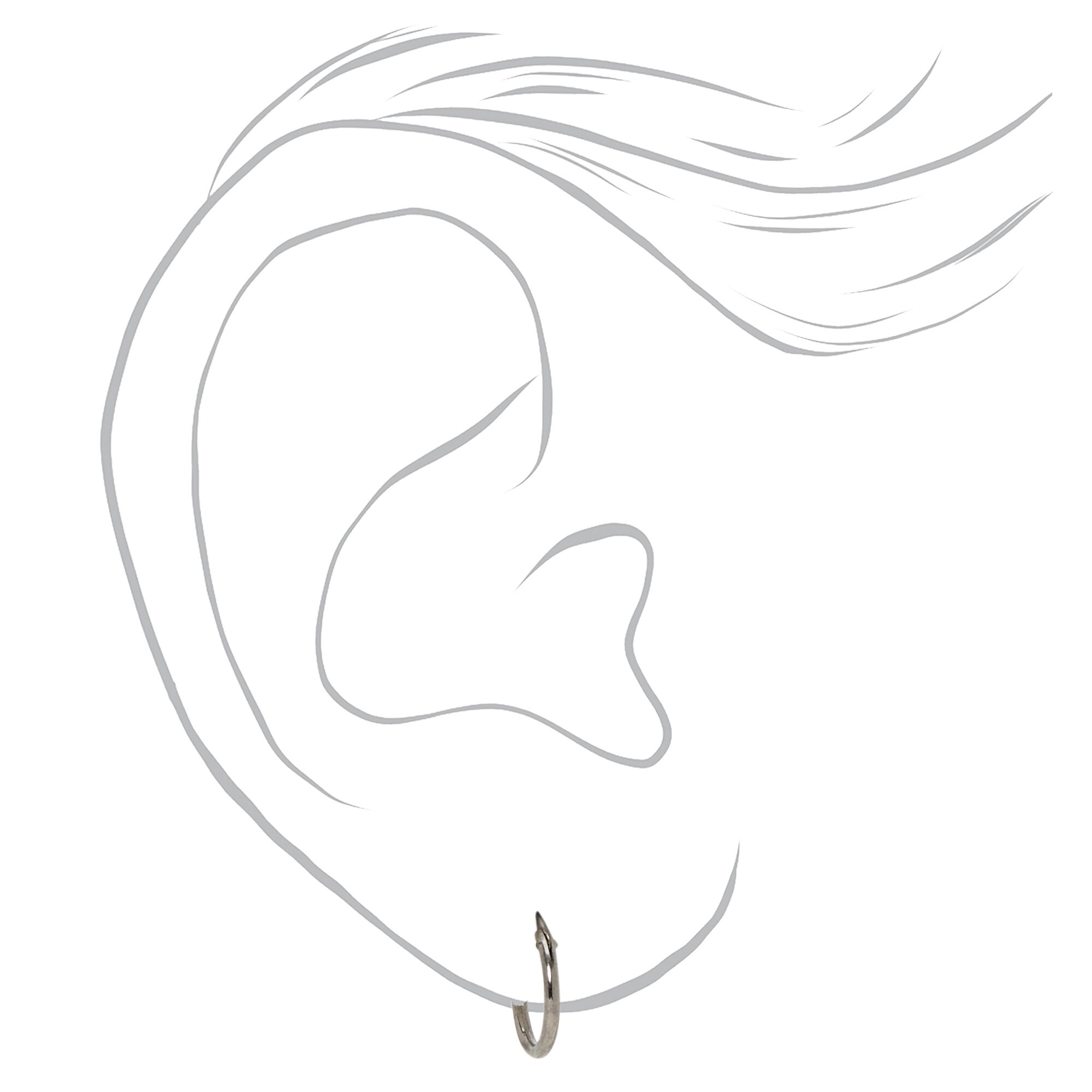 Hematite Sterling Silver Embellished Skulls & Huggie Hoop Earrings - 2 Pack,